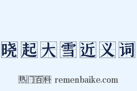 晓起大雪近义词是什么意思的图片